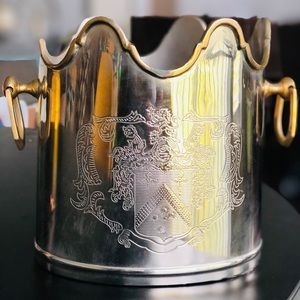 Vintage Solid Brass Wine Ice Bucket